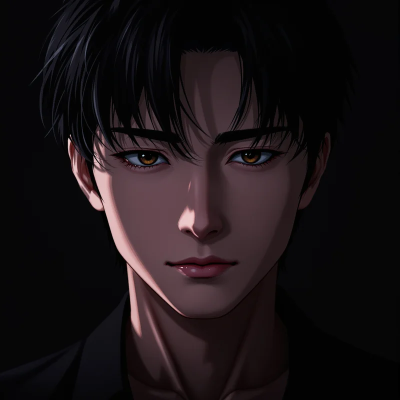Sung Jin-Woo PFP portrait with deep contrast lighting for anime profile display