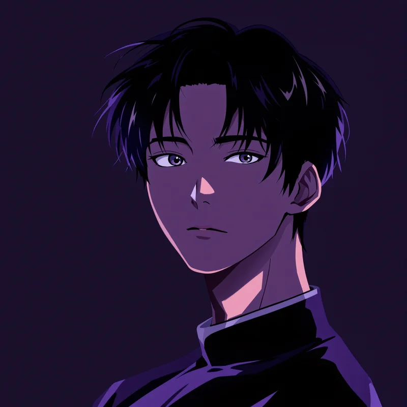 shadow monarch anime profile picture with clean square composition for messaging profile icon