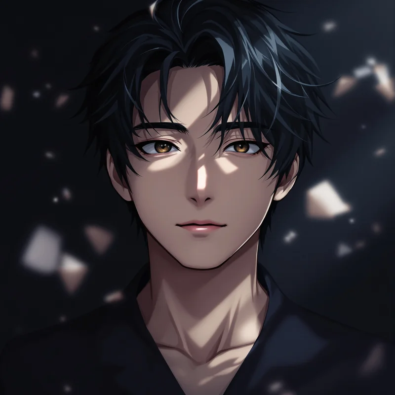 shadow monarch anime profile picture with subtle glow accents for anime profile display