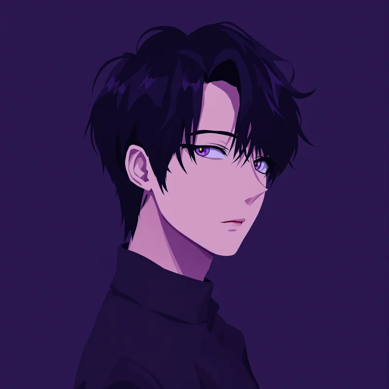 shadow aura anime portrait with intense anime atmosphere for profile picture use