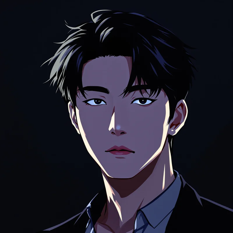 clean Jin-Woo PFP avatar with glowing eyes effect for messaging profile icon