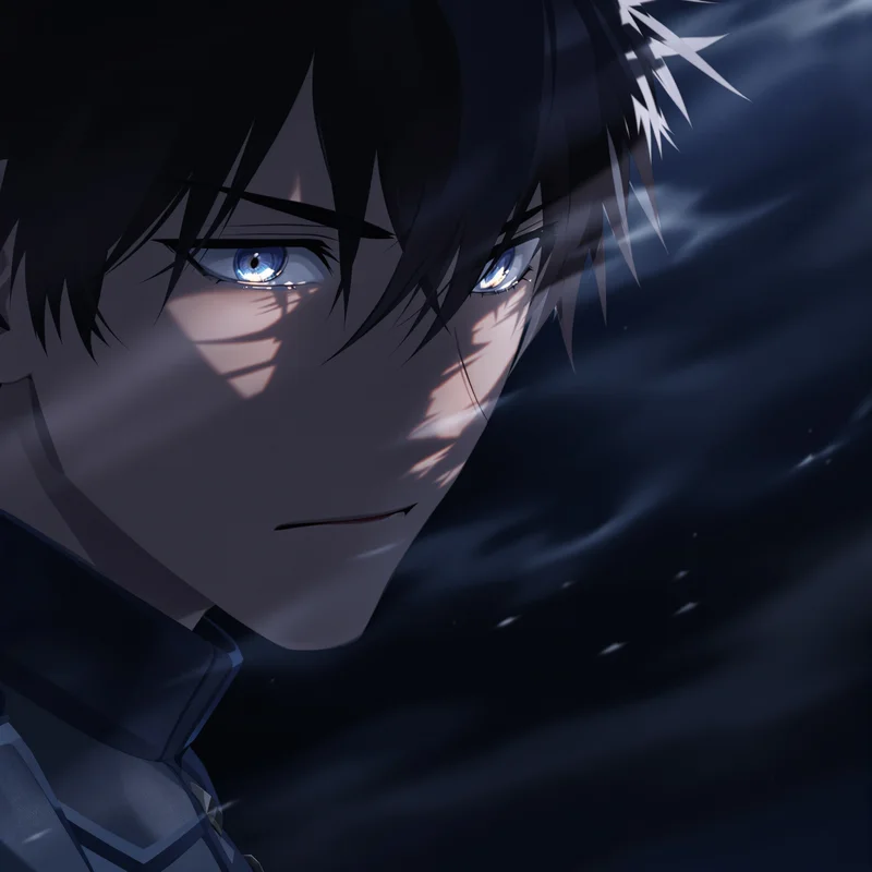 shadow monarch anime profile picture with subtle glow accents for Solo Leveling PFP design