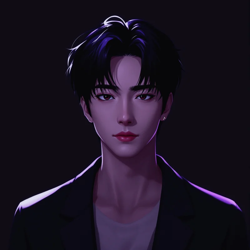 shadow aura anime portrait with light energy effects for anime profile display