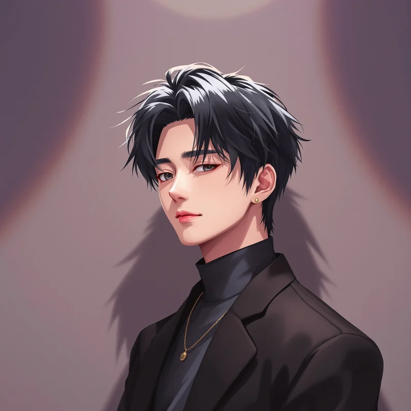 intense Jin-Woo portrait with shadow aura lighting for digital profile identity