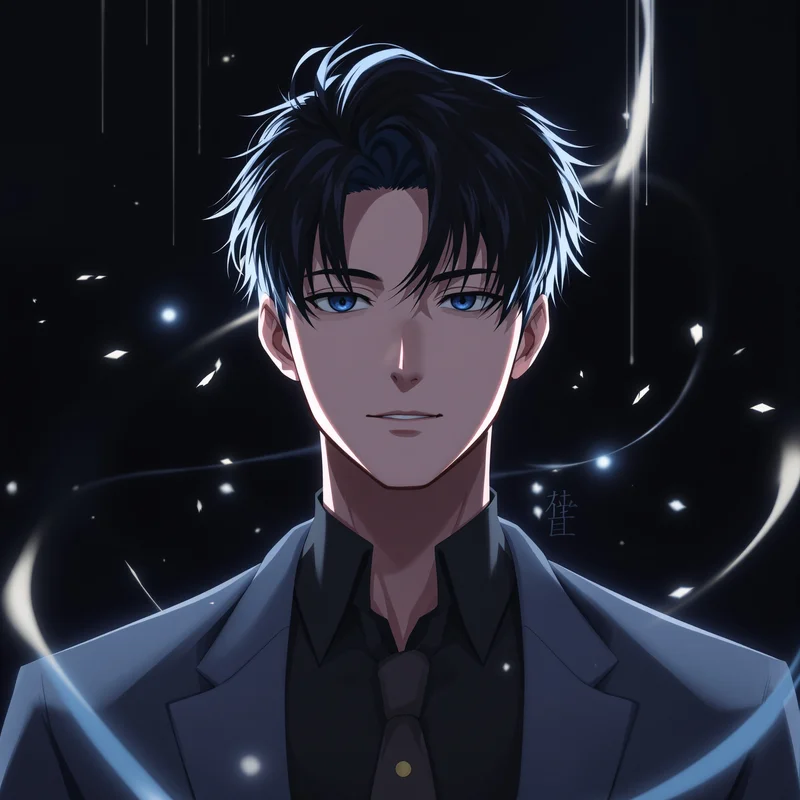 shadow aura anime portrait with clean square composition for messaging profile icon