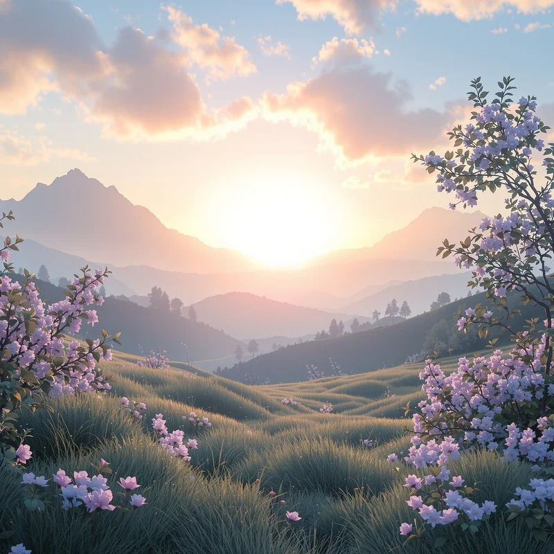 Dreamy soft blue sunrise background