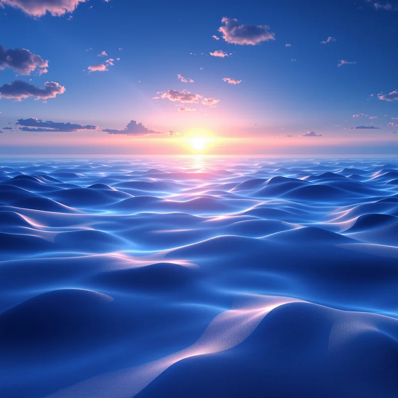 Eternal cool blue sunrise background