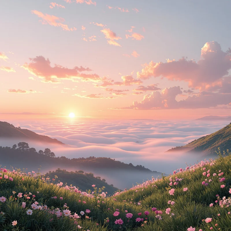Gentle light pink sunrise background