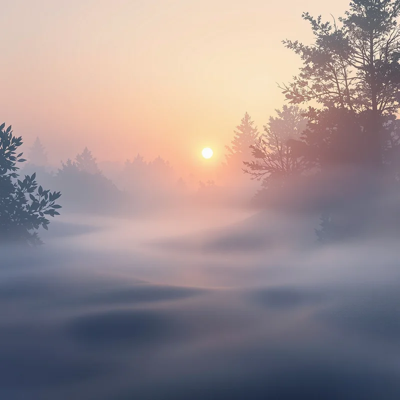 Gentle misty sunrise background