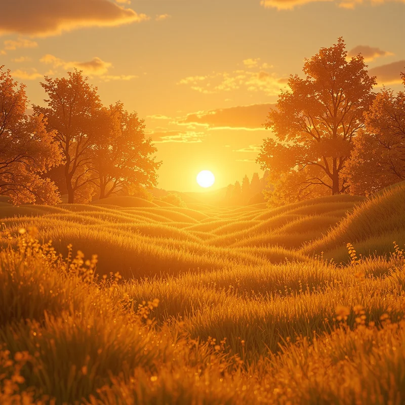 Golden fresh sunrise background