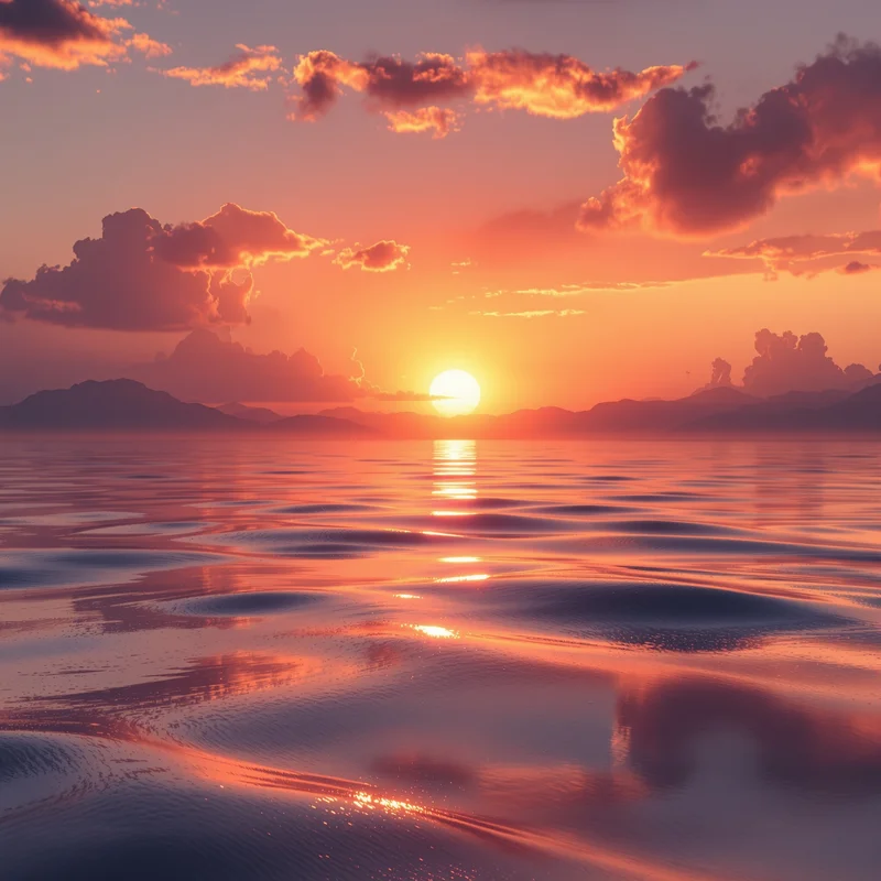 Eternal warm sunset background