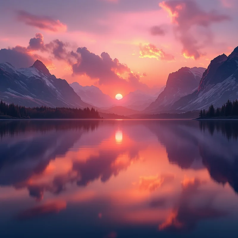 Eternal warm sunset background