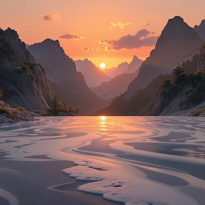 Eternal warm sunset background