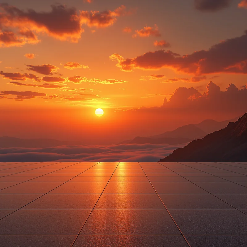 Eternal warm sunset background