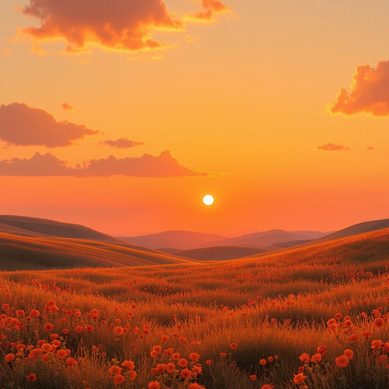 Fresh orange sunset background