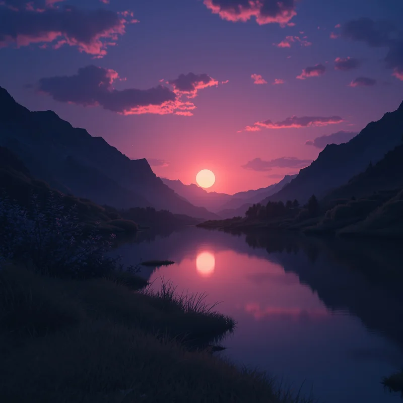 Mystic twilight sunset background