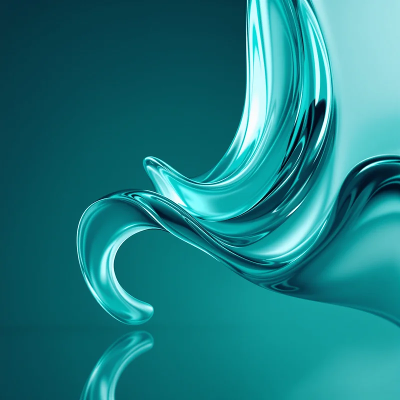 Teal Liquid Glass Arc Teal Background