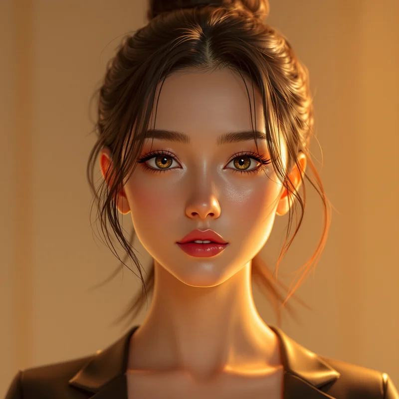 luxury tiktok anime pfp with gold glow and elegant aura