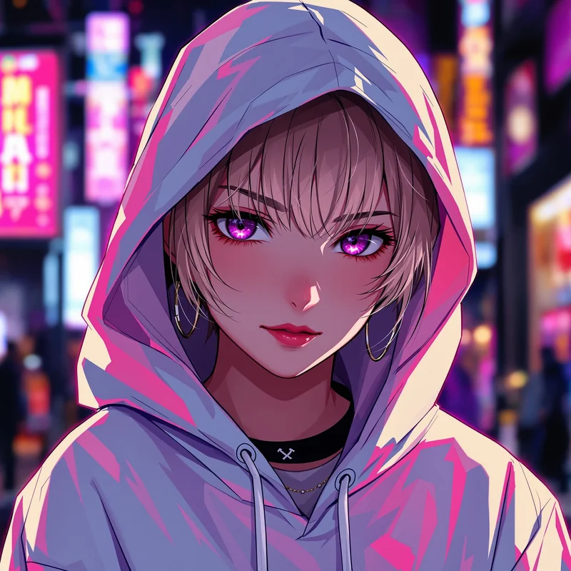 streetwear tiktok anime pfp with urban fashion aesthetic