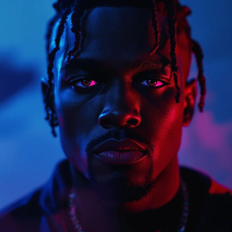 emotional travis scott pfp with cinematic loneliness