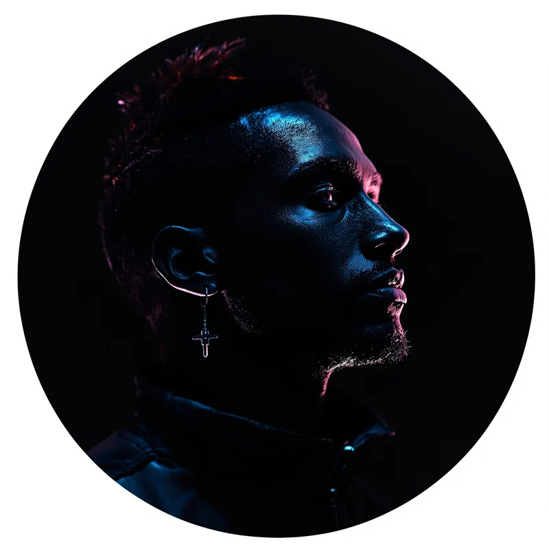 Travis Scott avatar profile image with intense expression