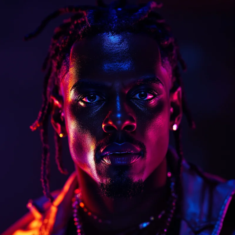 Travis Scott avatar portrait with performance personality