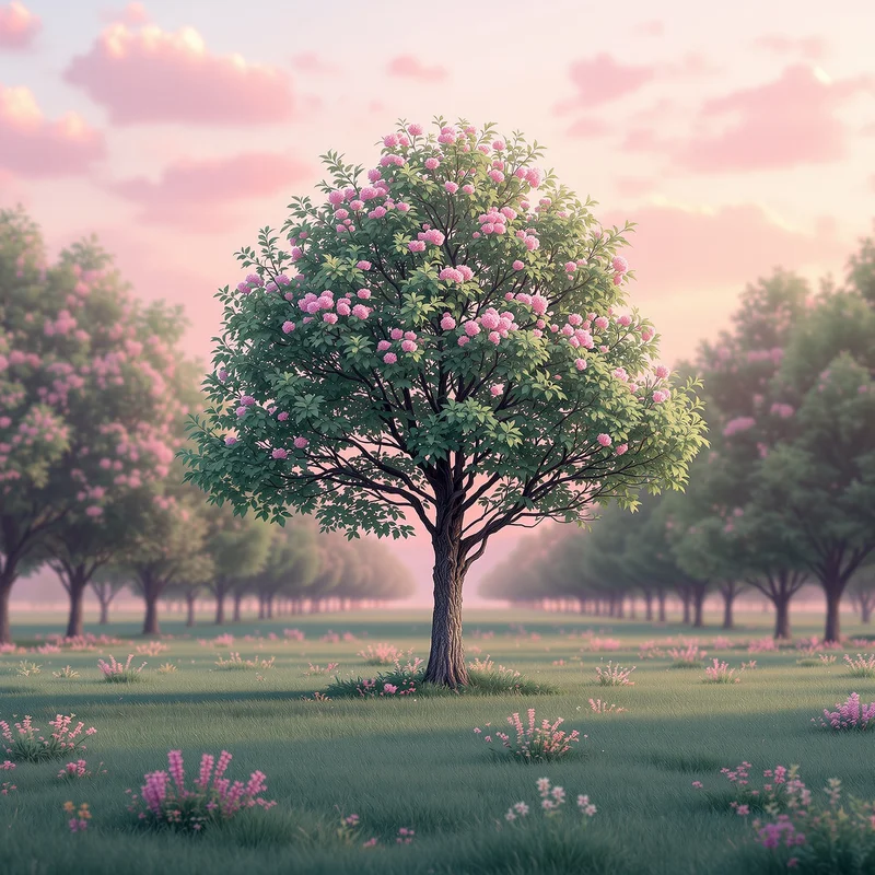 Fresh distant tree background