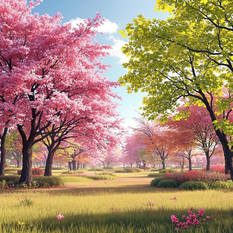 Fresh distant tree background