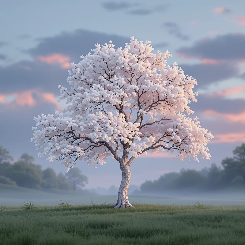 Gentle dawn tree background