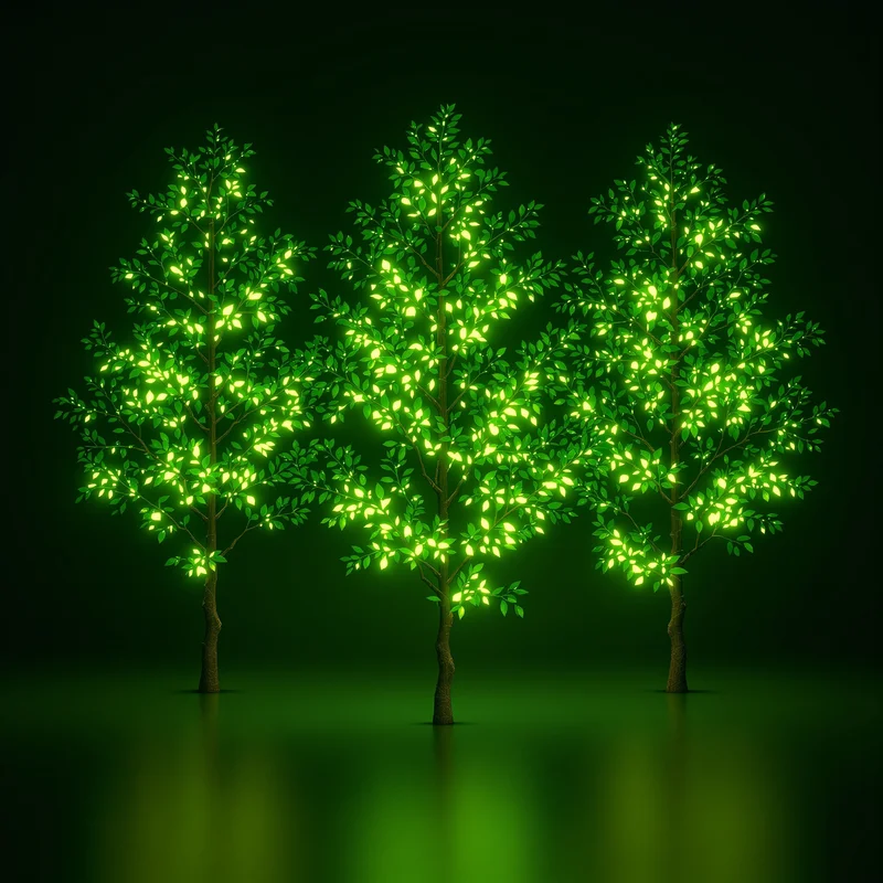 Luminous green tree background