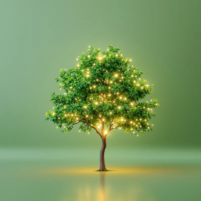 Luminous green tree background