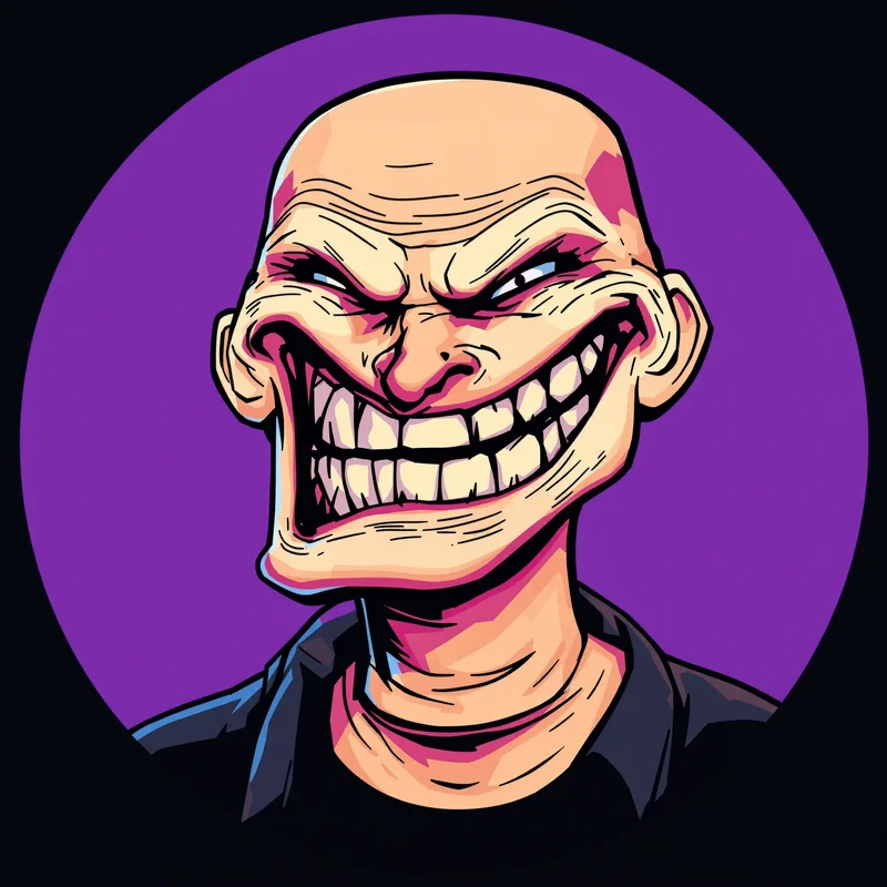 Troll PFP with meme humor composition