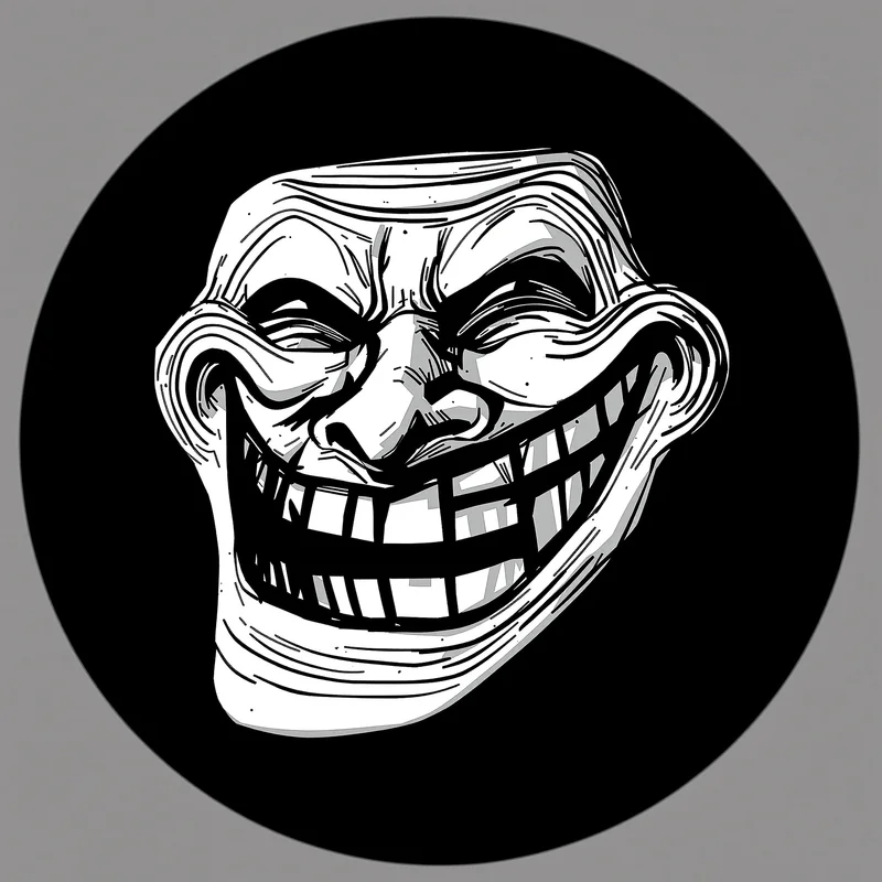 Troll avatar portrait with ironic expression