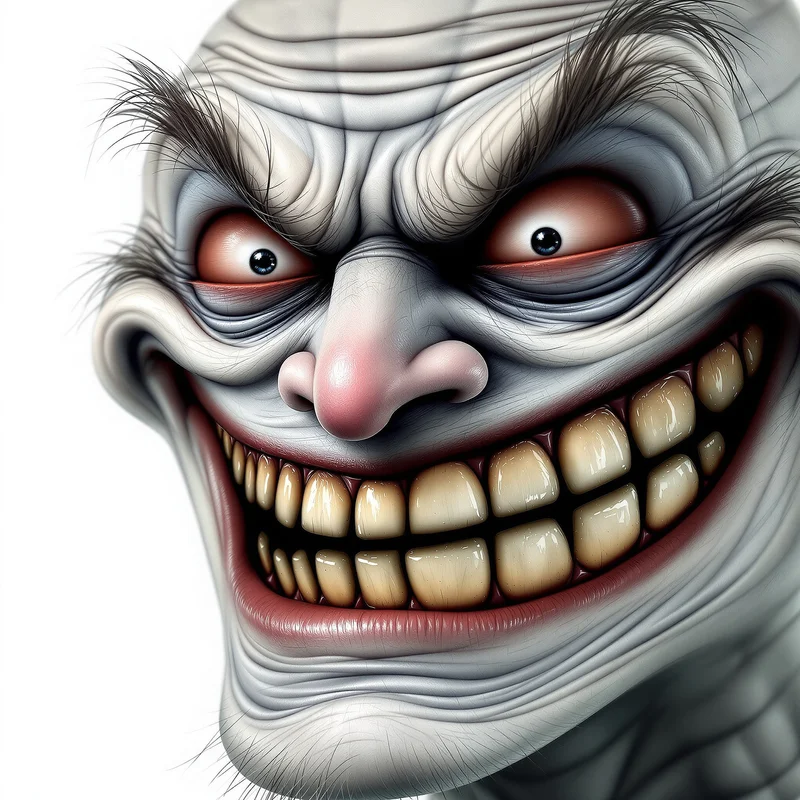 Troll avatar portrait with ironic expression