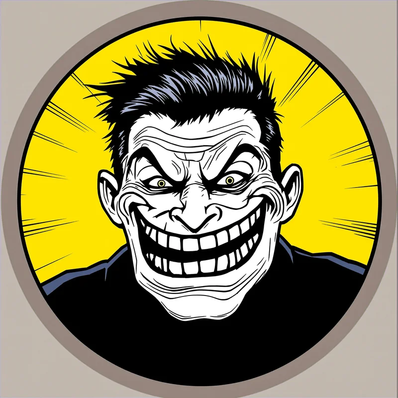 Troll avatar portrait with ironic expression