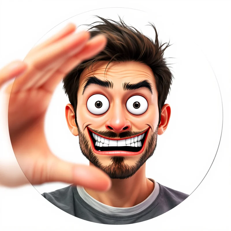 Troll avatar portrait with ironic expression