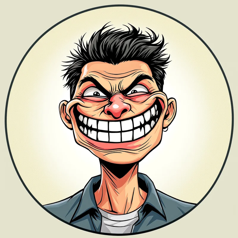 Troll avatar portrait with ironic expression