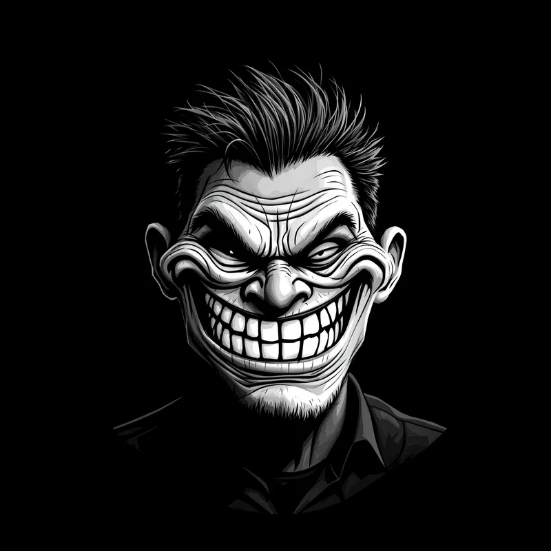 Troll avatar portrait with ironic expression