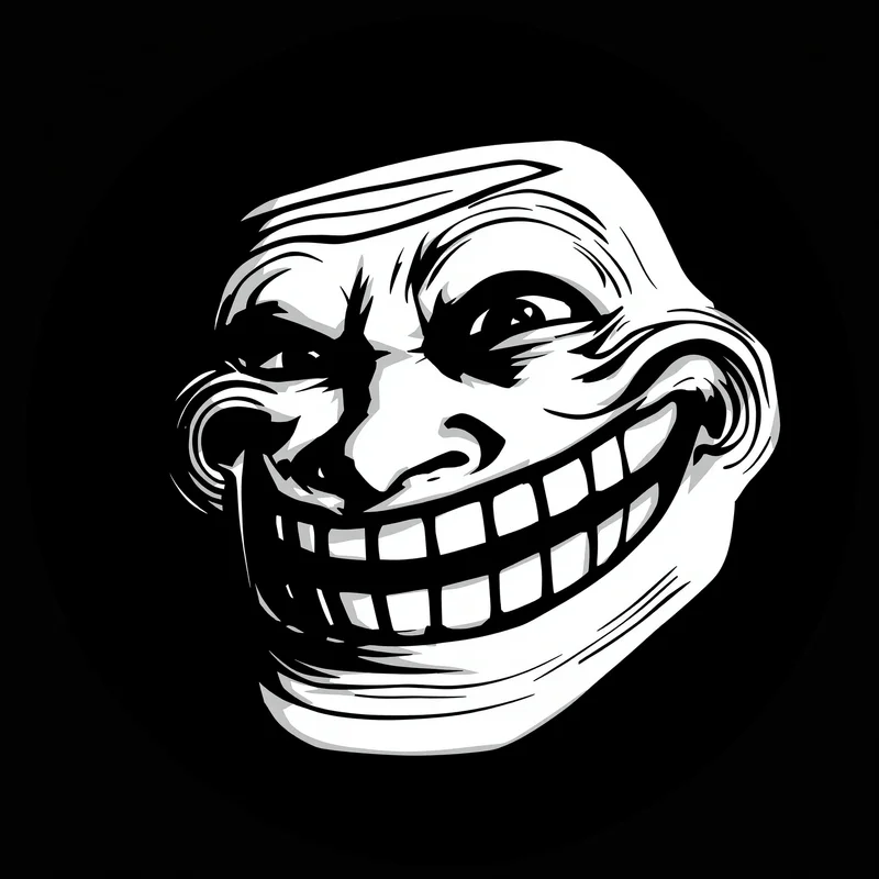 Troll avatar portrait with ironic expression