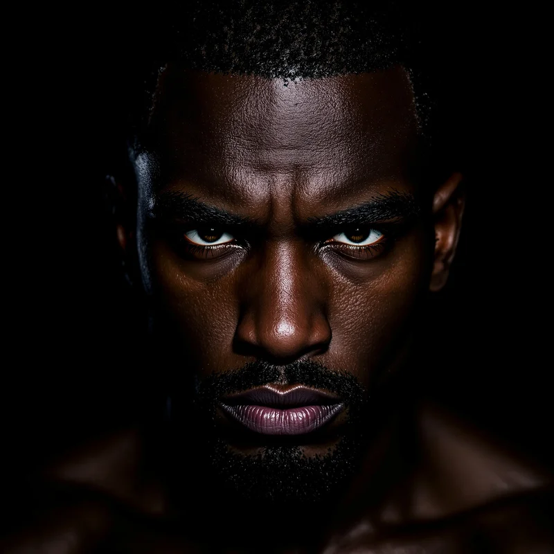 force-driven avatar icon with raw strength composition