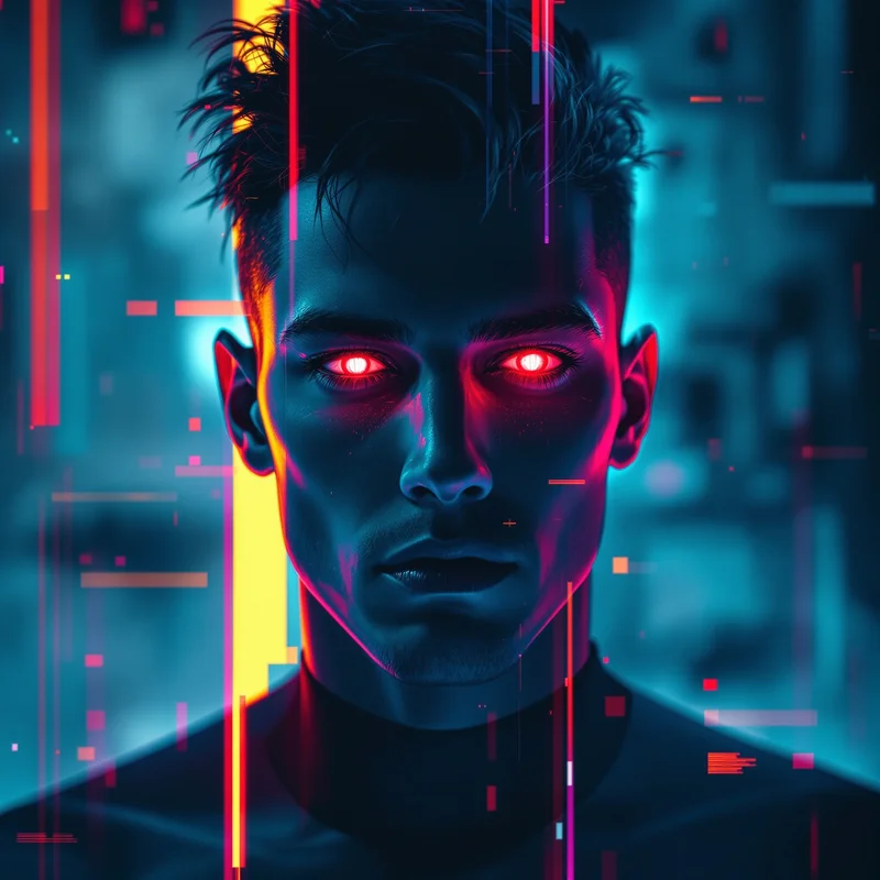 cyber rage tuff pfp with digital aggression