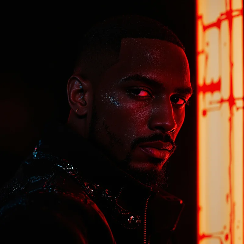 tuff identity icon with tight crop portrait and focused look