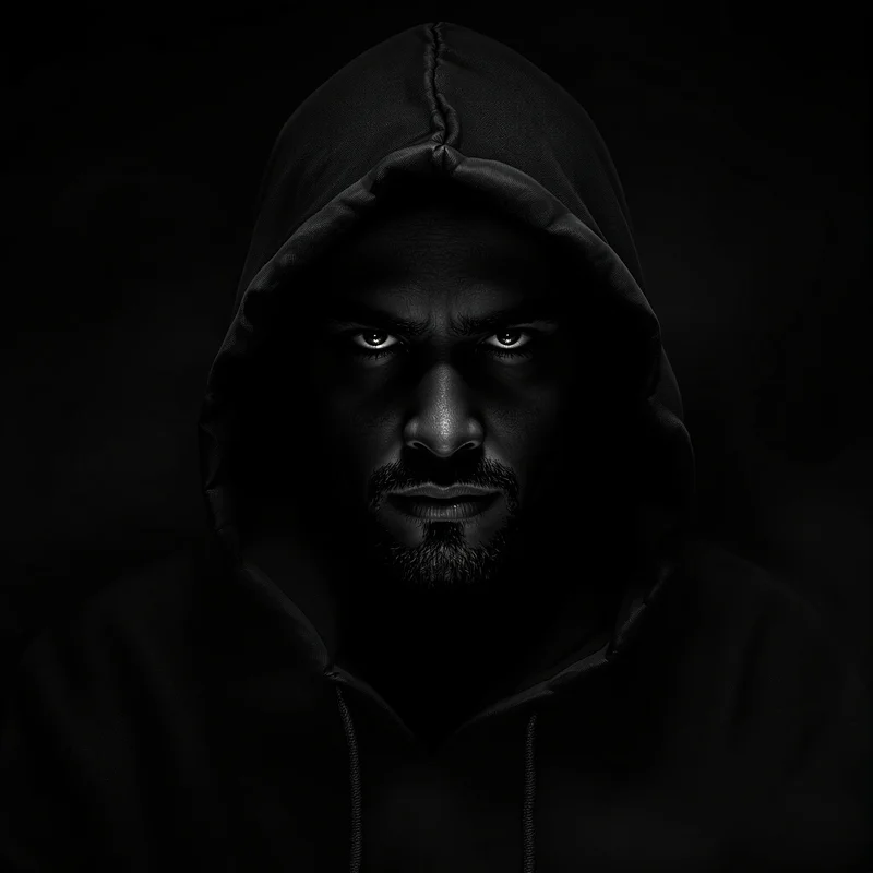 hooded tuff pfp with mysterious internet dominance