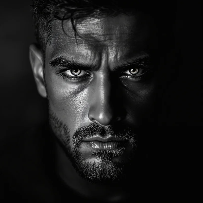 monochrome tuff pfp with cinematic black white dominance