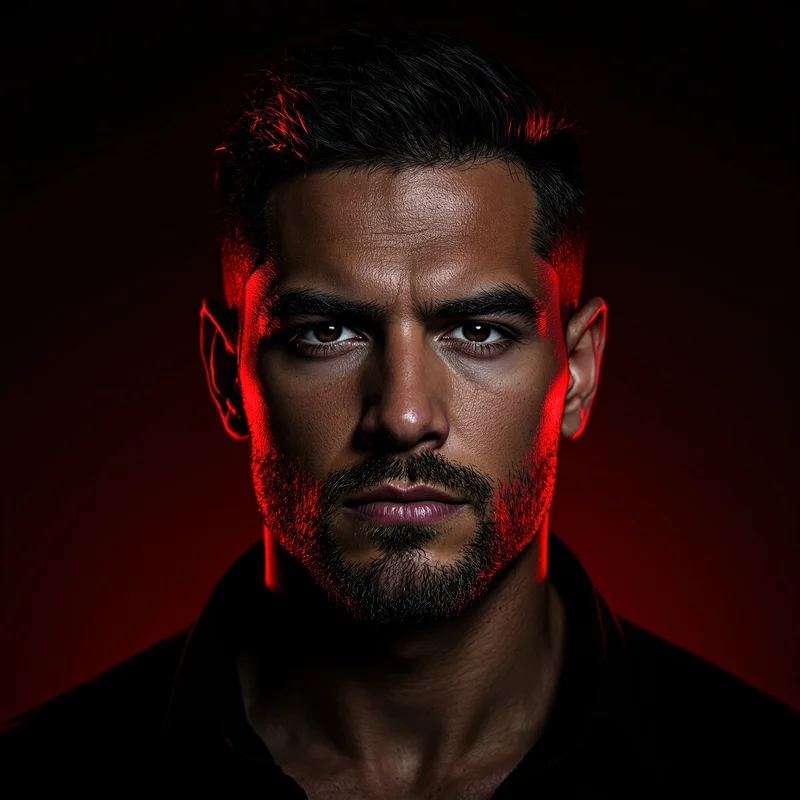 tuff PFP avatar with calm confidence and dark red accents