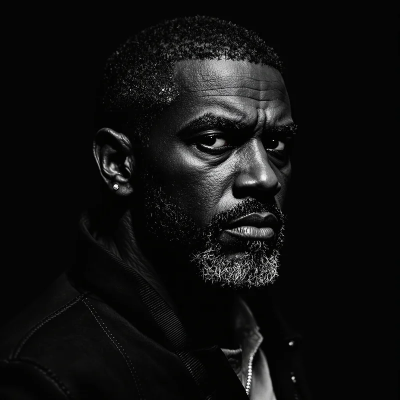 tuff digital identity portrait in heavy monochrome