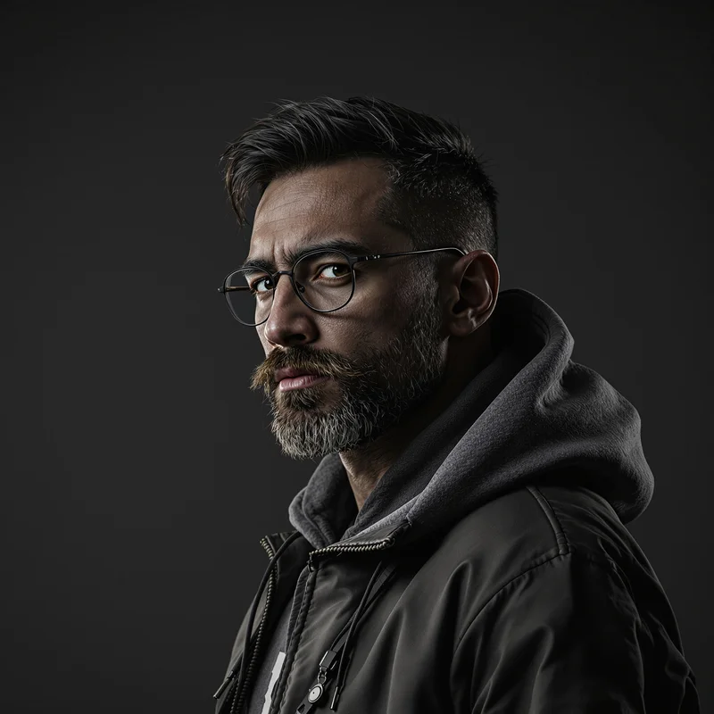 tuff digital identity portrait in neutral shadow palette