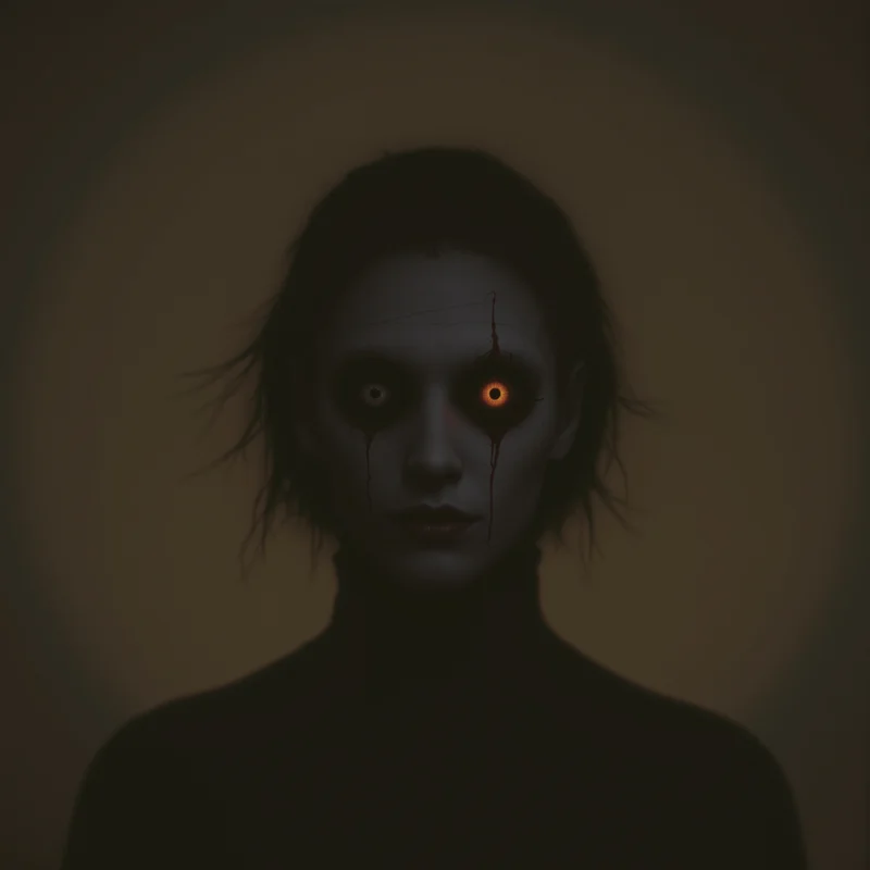 Weird avatar profile image with uncanny expression