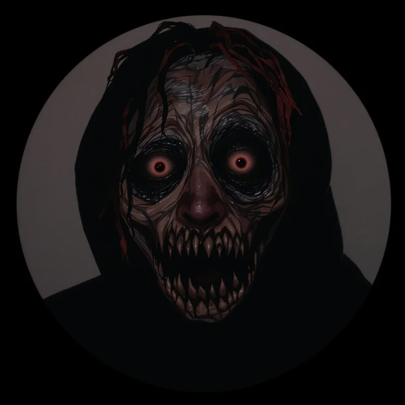 Weird avatar profile image with uncanny expression