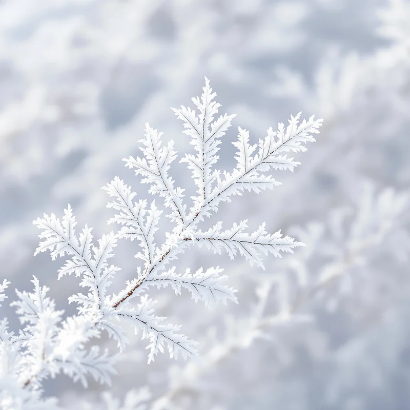Frost Branch White Background